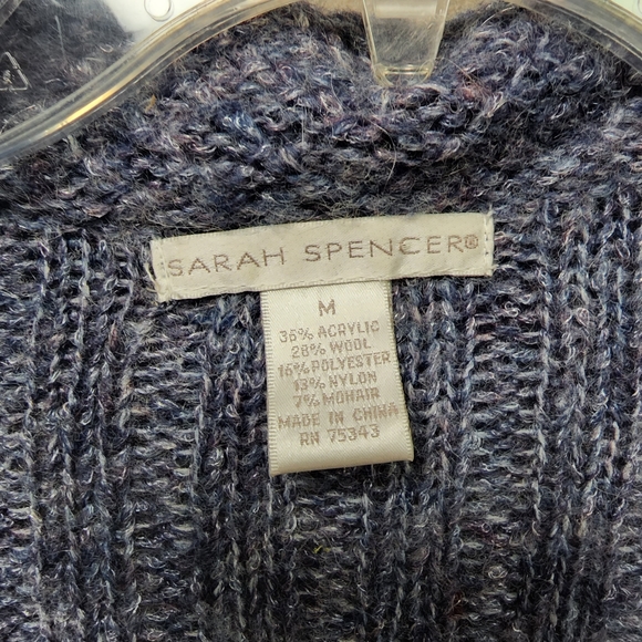 Sarah Spencer Asymmetrical Tie Front Bell Cuff Cardigan Size M - Picture 8 of 12